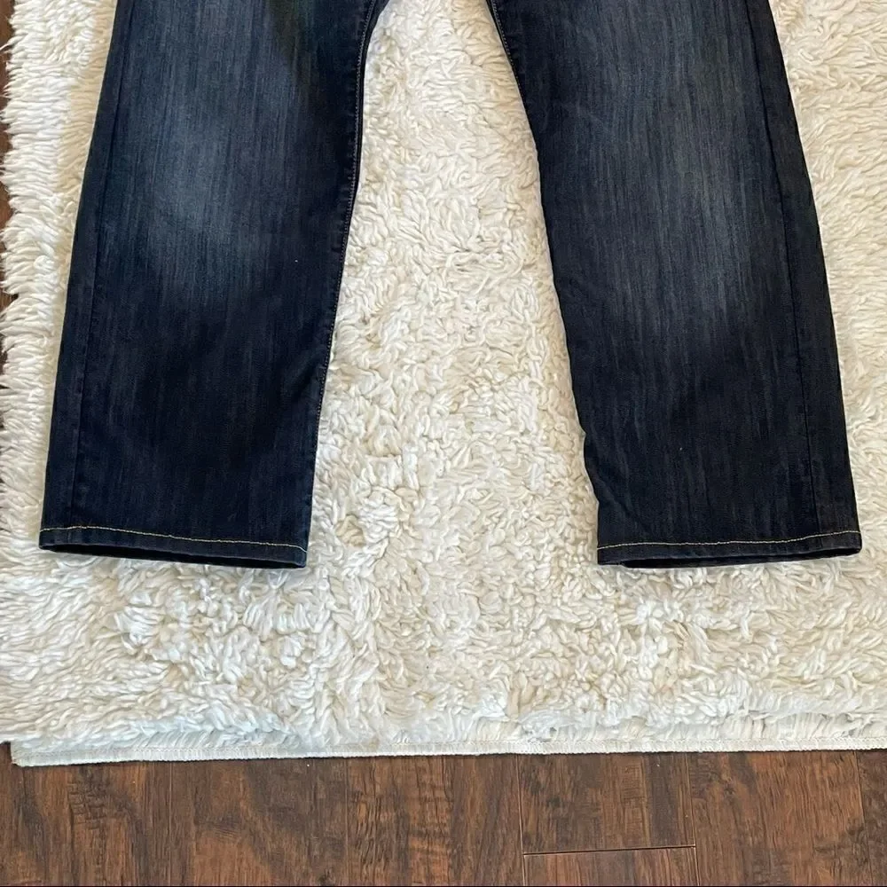 Mavi Zach Straight Tag tailored, now 34X27 Dark Blue, snug waist, loose leg